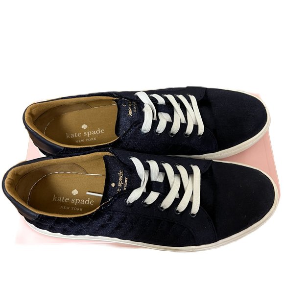 Kate Spade Navy Velvet, Velour Sneakers, size 9.5 - Picture 3 of 9